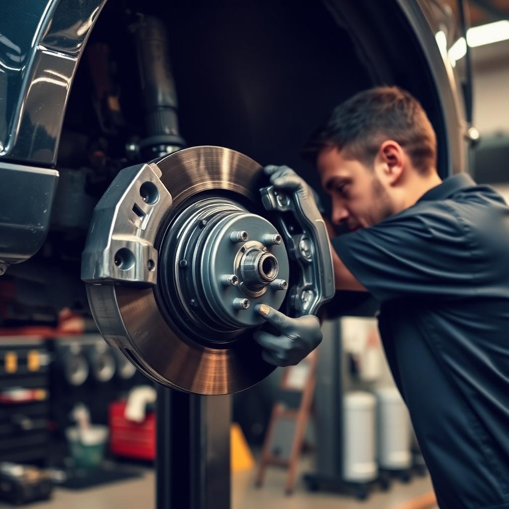 Brake rotor and caliper service with the wheel removed